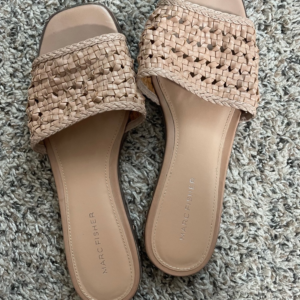 Marc Fisher Jeremy Basket Weave Slides - image 1